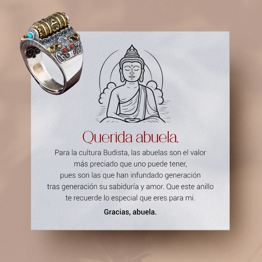 Anillo ZEN TIBETANO Antiestrés 2x1 +Nota personalizada