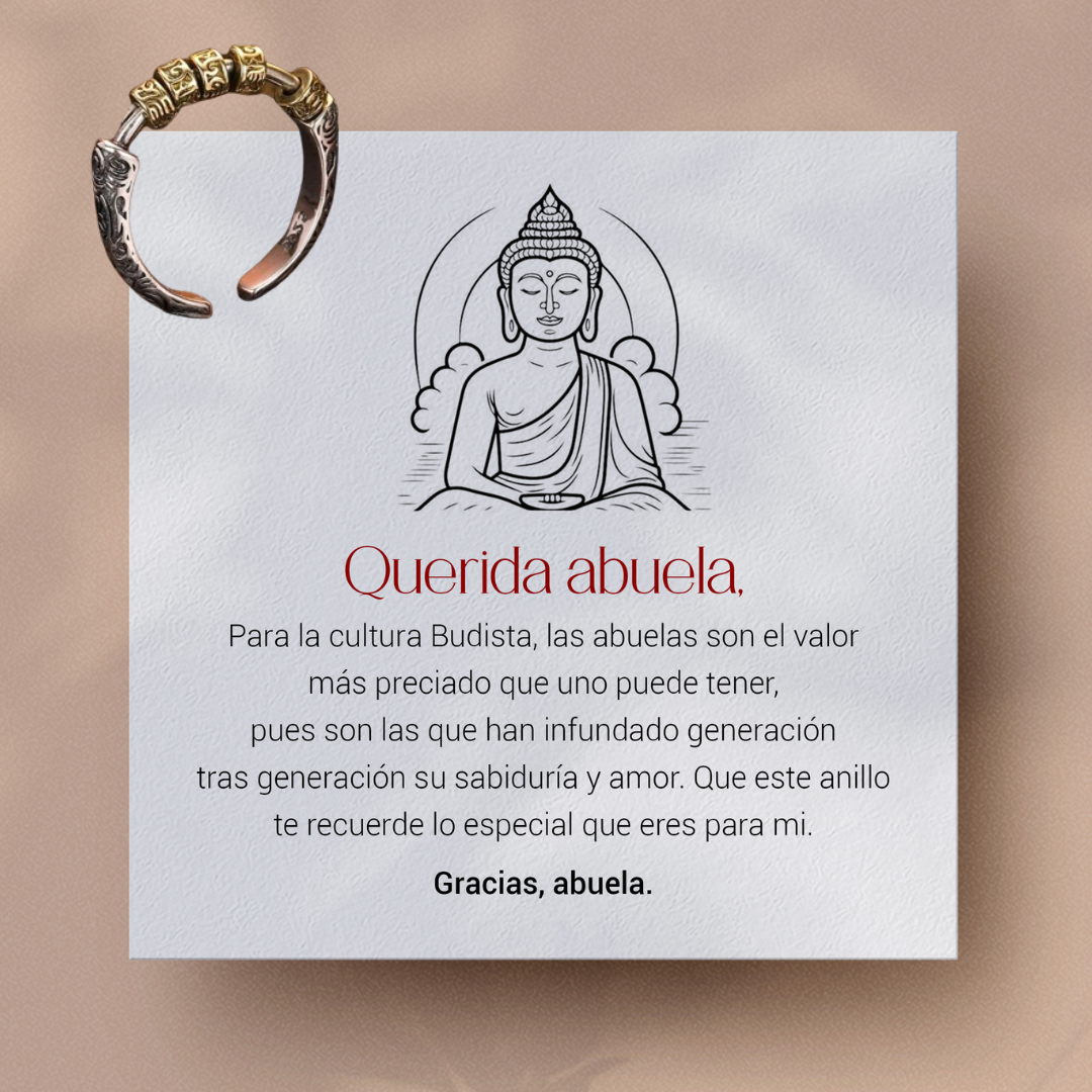 Anillo ZEN TIBETANO Antiestrés 2x1 + Nota Personalizada
