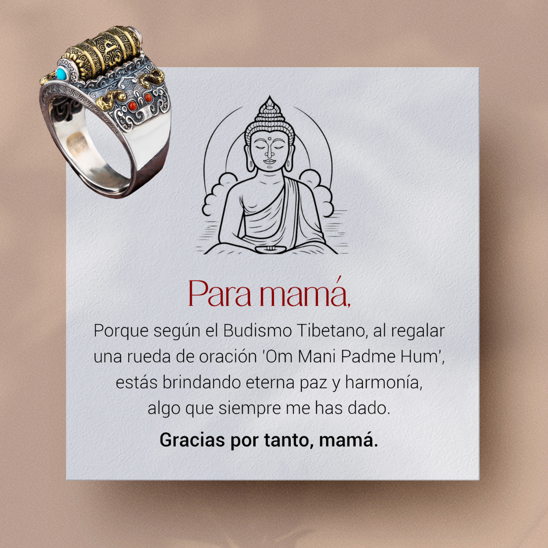 Anillo ZEN TIBETANO Antiestrés 2x1 +Nota personalizada