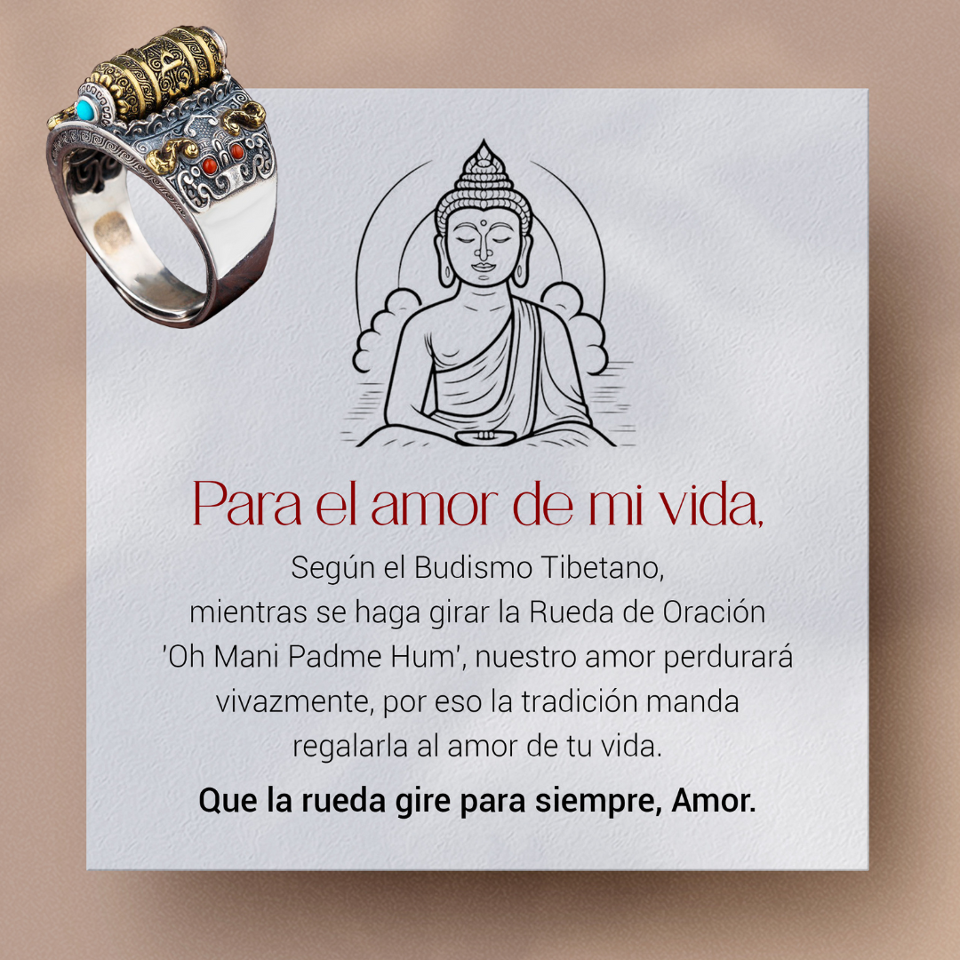 Anillo ZEN TIBETANO Antiestrés 2x1 +Nota personalizada
