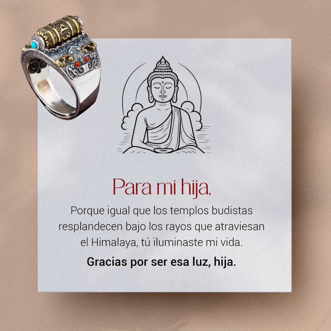 Anillo ZEN TIBETANO Antiestrés 2x1 +Nota personalizada