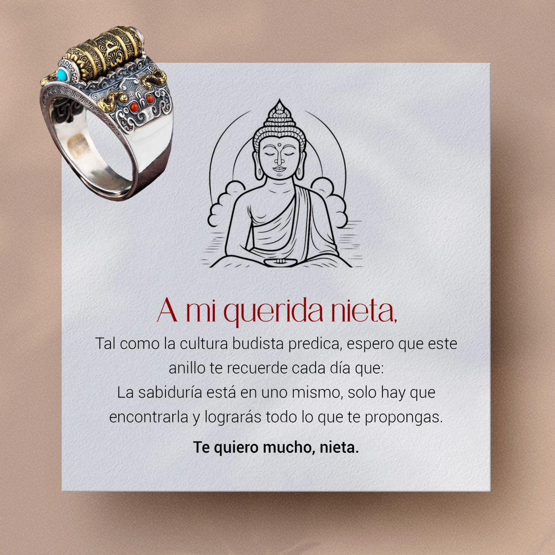 Anillo ZEN TIBETANO Antiestrés 2x1 +Nota personalizada