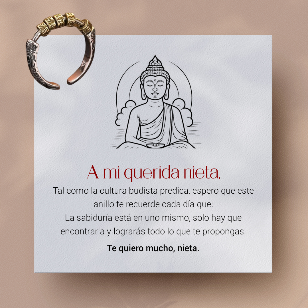 Anillo ZEN TIBETANO Antiestrés 2x1 + Nota Personalizada