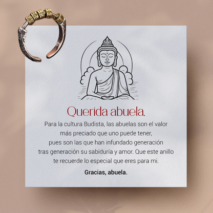 Anillo ZEN TIBETANO Antiestrés 2x1 + Nota Personalizada