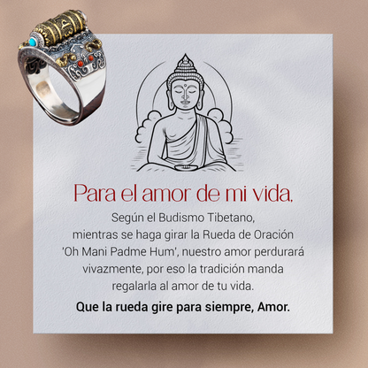 Anillo ZEN TIBETANO Antiestrés 2x1 +Nota personalizada