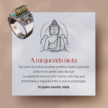 Anillo ZEN TIBETANO Antiestrés 2x1 +Nota personalizada